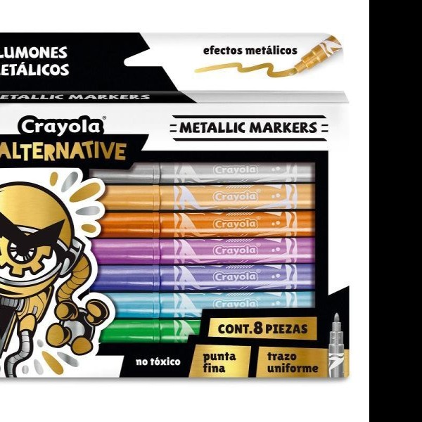 MARCADOR SEMI PERM. ALTERNATIVE METALICO P.F CRAYOLA ESTUCHE C8 PZAS